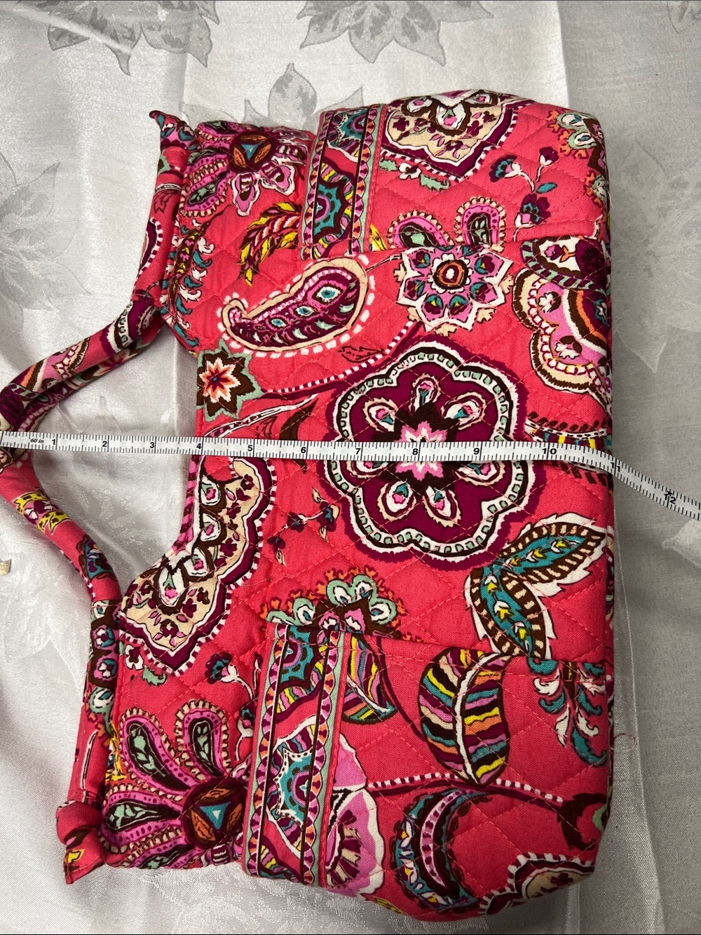 Vera Bradley Pink Floral Paisley Quilted Wristlet Clutch